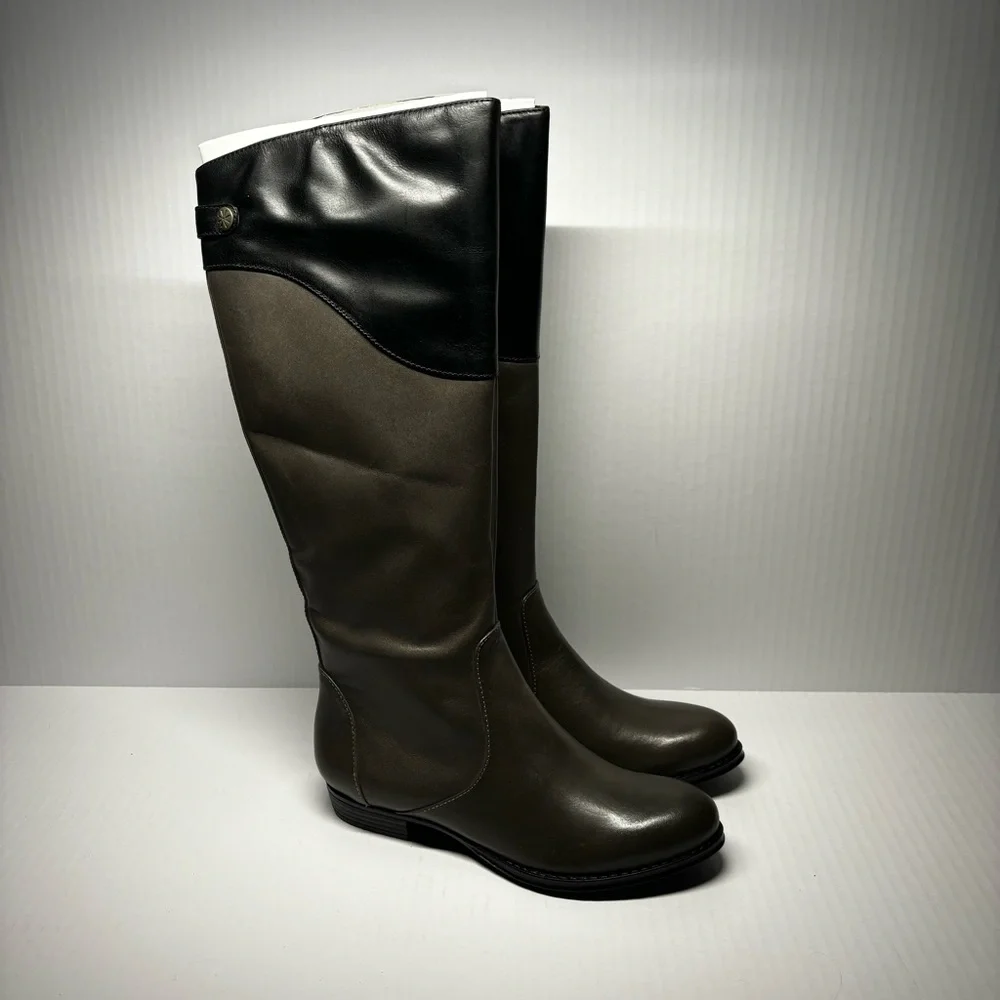 Isaac Mizrahi - Olive Tall Women’s Riding Boots in Dark Olive and Black